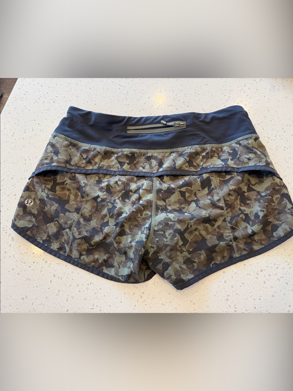 lululemon athletica Women’s Camo Athletic Shorts - Olive Green & Black